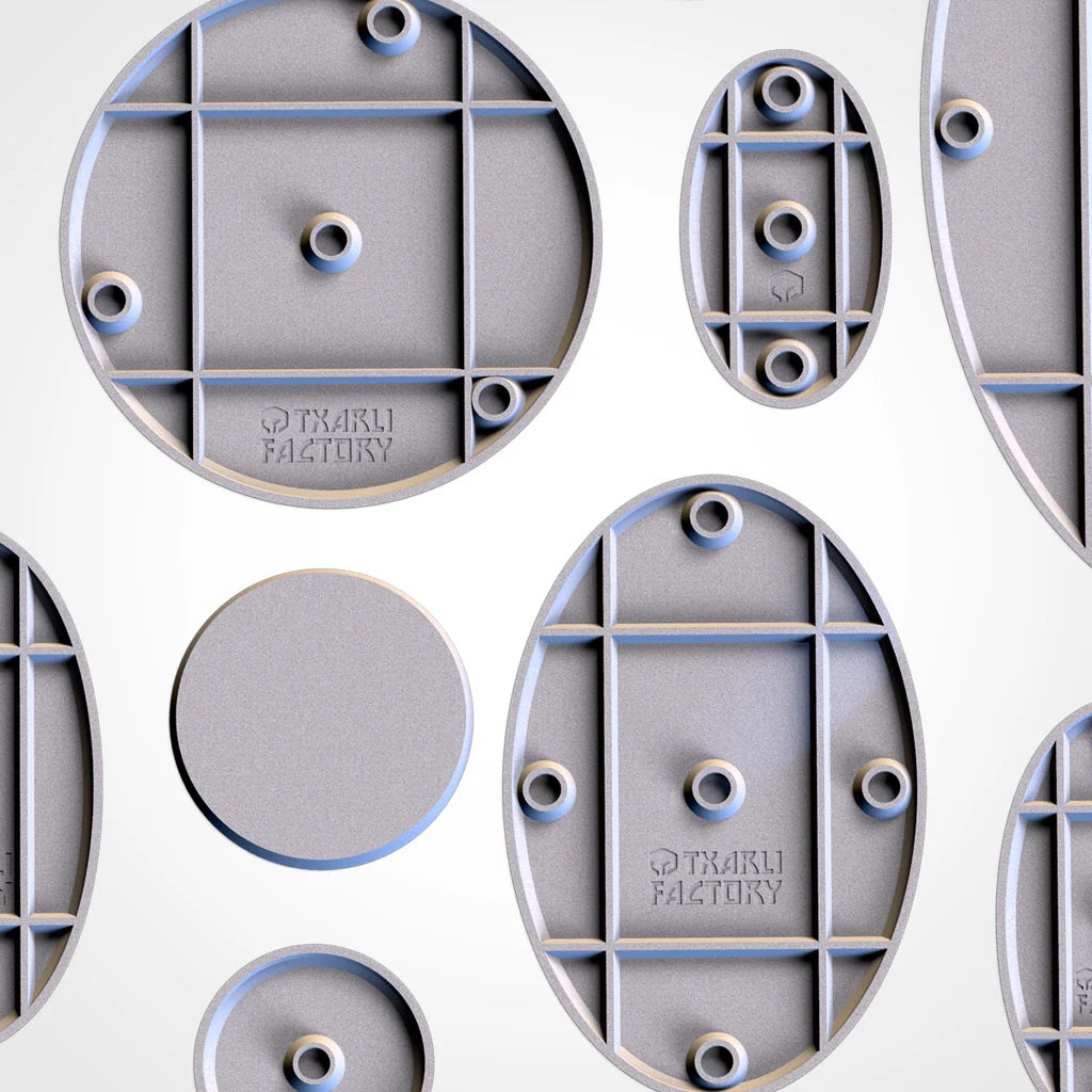 Tabletop Miniature Round Bases with Magnet Holes