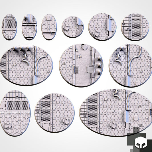 Scenic City Sci-fi Round Miniature Bases with Magnet Holes