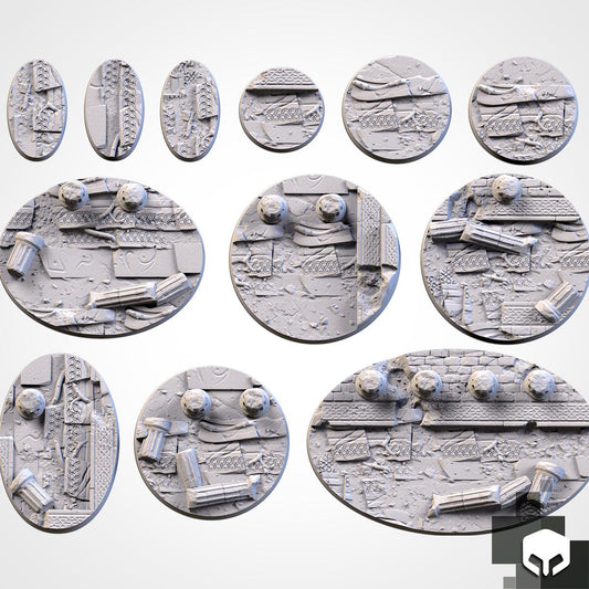 Scenic Ancestral Ruins Round Miniature Bases with Magnet Holes
