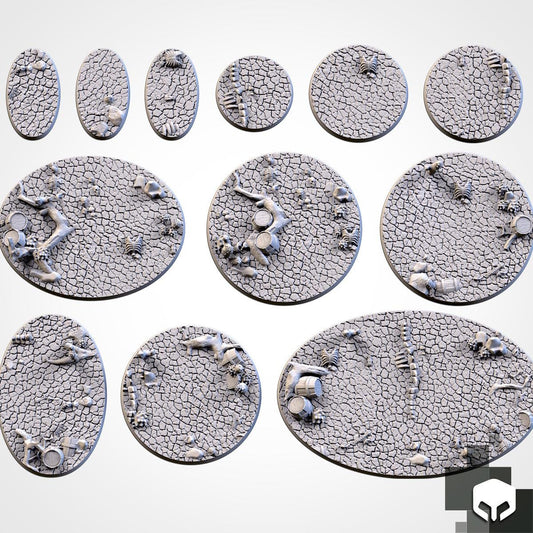 Scenic Desert Round Miniature Bases with Magnet Holes