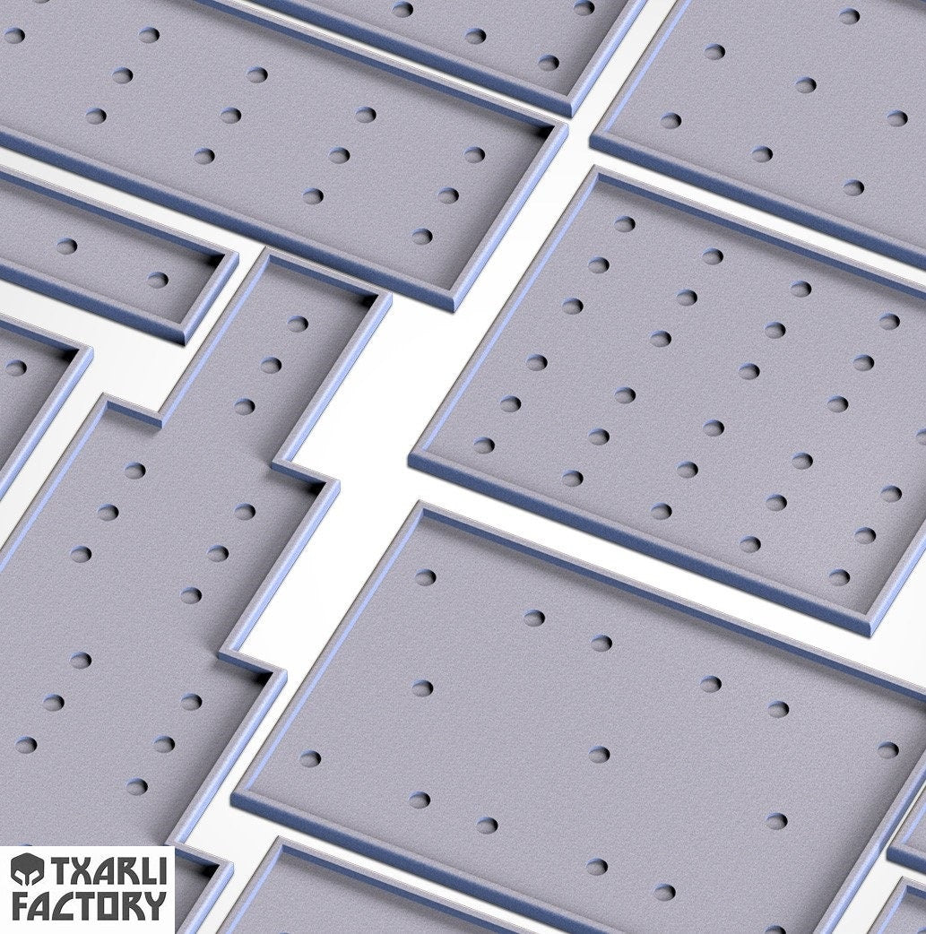 Tabletop Wargaming Square Base Movement Trays with Magnet Holes