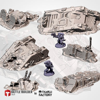 Tabletop Wargaming Terrain - Crashed Tanks