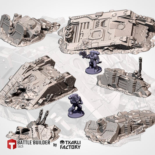 Tabletop Wargaming Terrain - Crashed Tanks