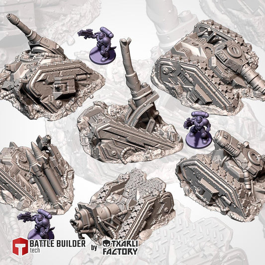 Tabletop Wargaming Terrain - Destroyed Imperial  Tanks