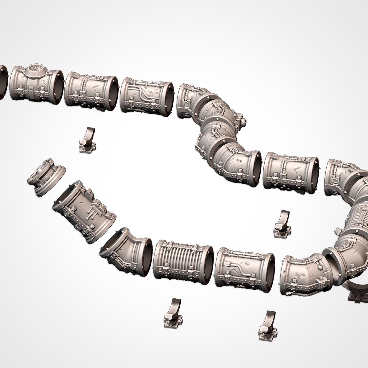 Tabletop Wargaming Terrain - Modular Pipes