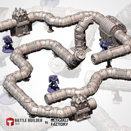 Tabletop Wargaming Terrain - Modular Pipes