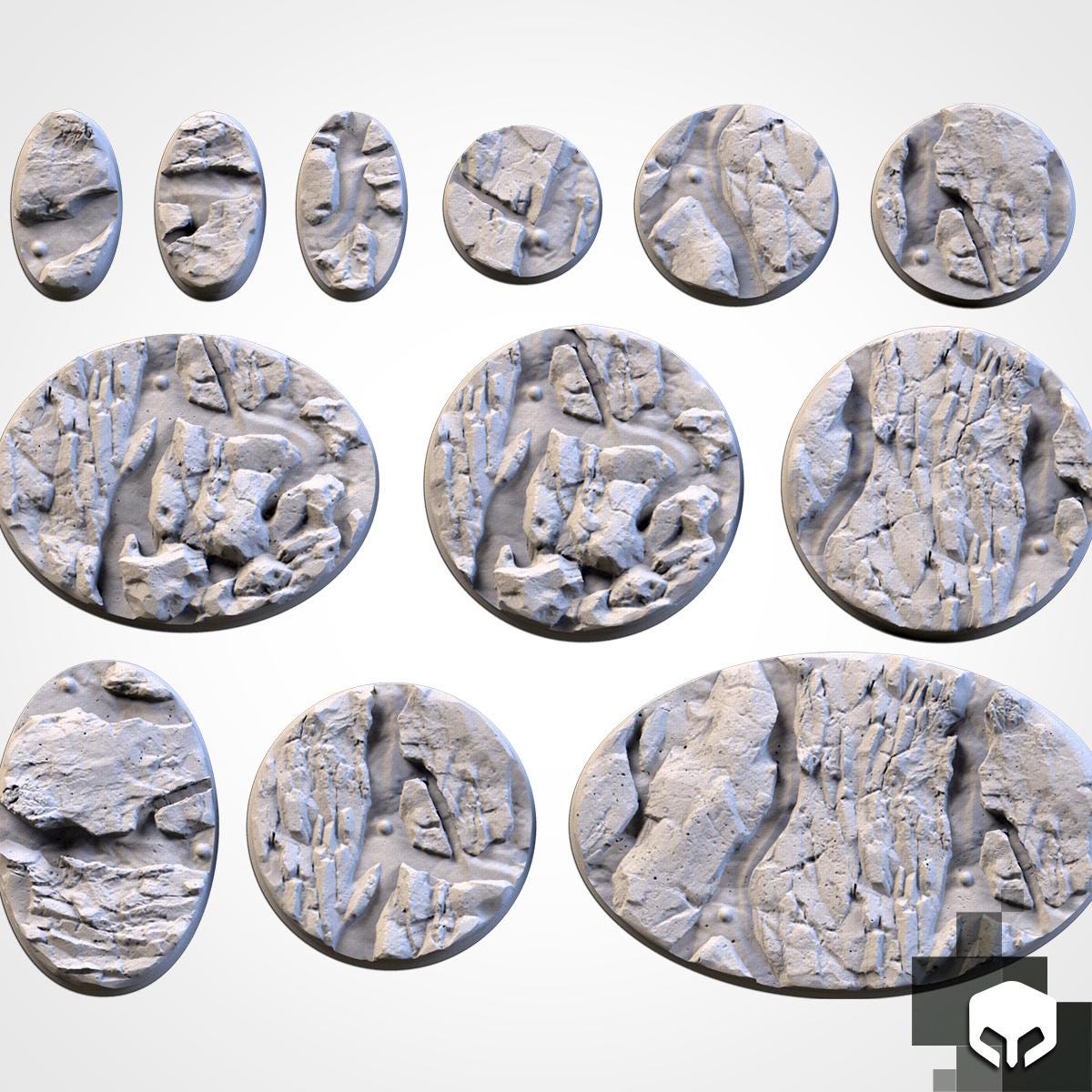 Scenic Volcanic Round Miniature Bases with Magnet Holes