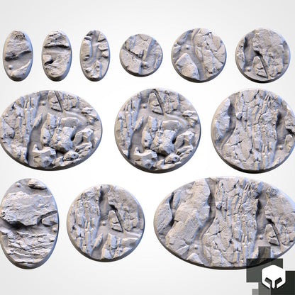 Scenic Volcanic Round Miniature Bases with Magnet Holes