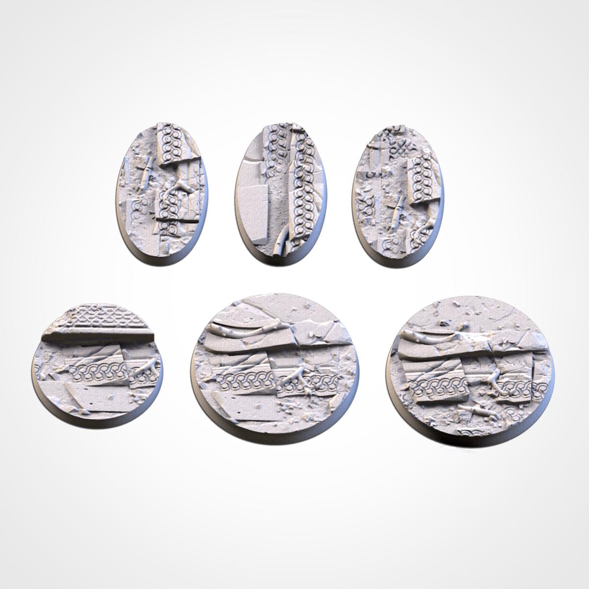 Scenic Ancestral Ruins Round Miniature Bases with Magnet Holes