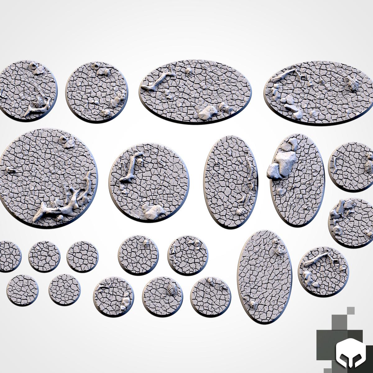 Scenic Desert Round Miniature Bases with Magnet Holes