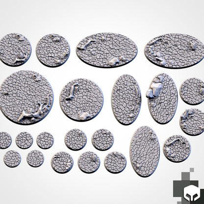 Scenic Desert Round Miniature Bases with Magnet Holes