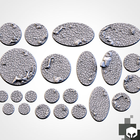 Scenic Desert Round Miniature Bases with Magnet Holes