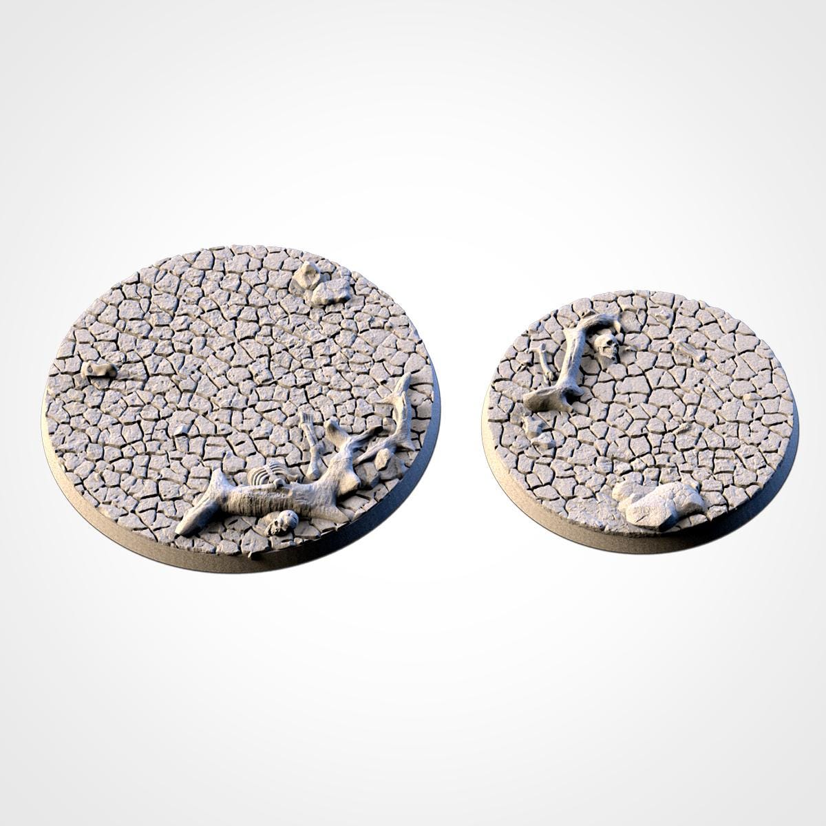 Scenic Desert Round Miniature Bases with Magnet Holes