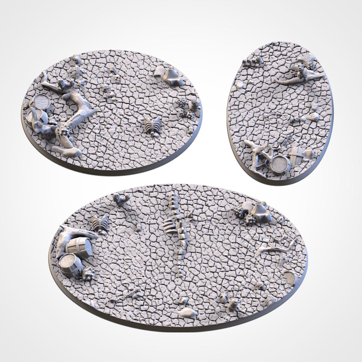 Scenic Desert Round Miniature Bases with Magnet Holes