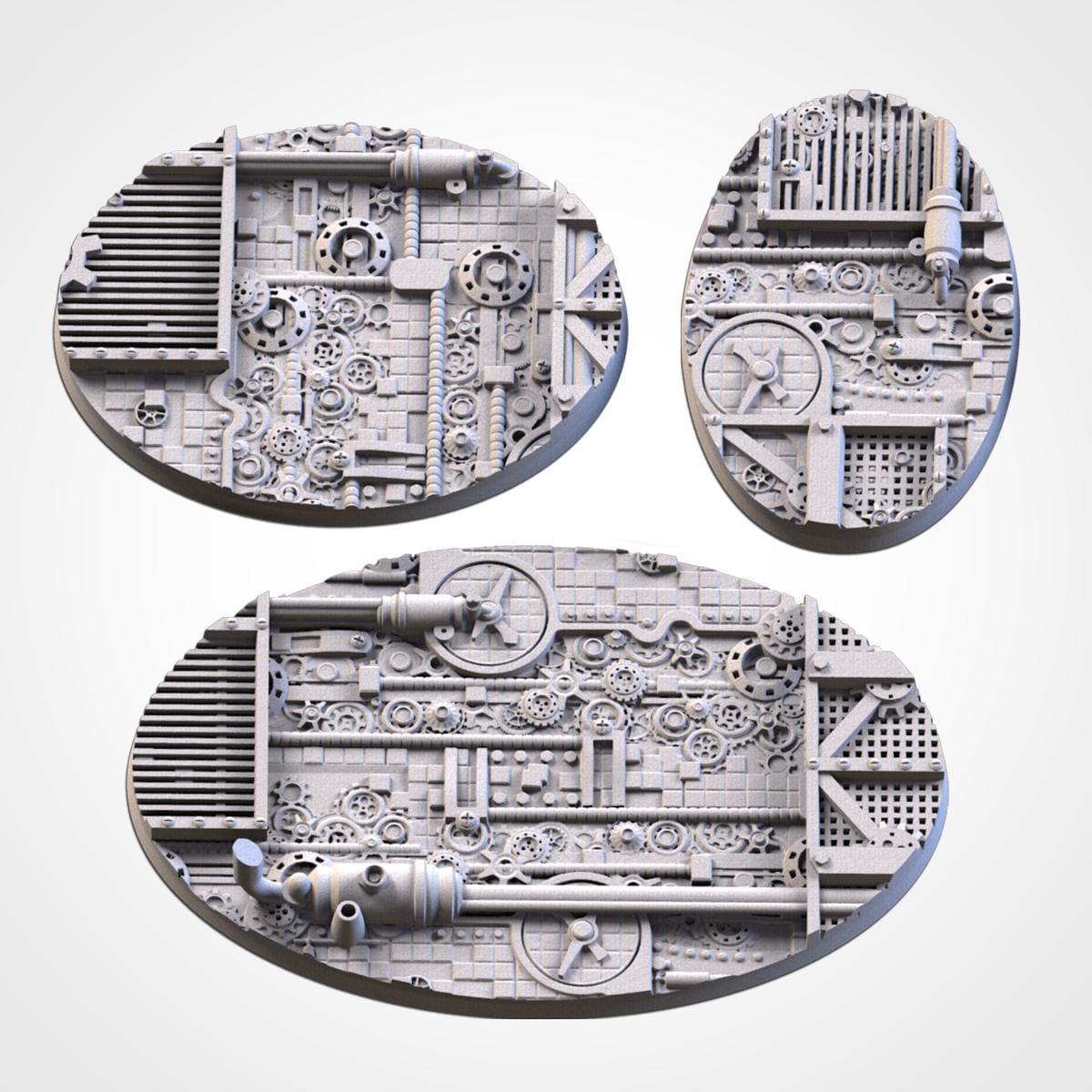 Scenic Steam Punk Round Miniature Bases with Magnet Holes