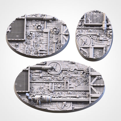 Scenic Steam Punk Round Miniature Bases with Magnet Holes