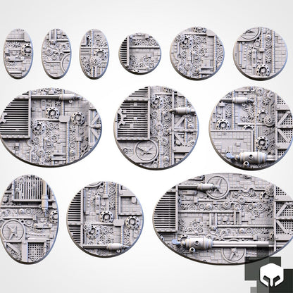 Scenic Steam Punk Round Miniature Bases with Magnet Holes