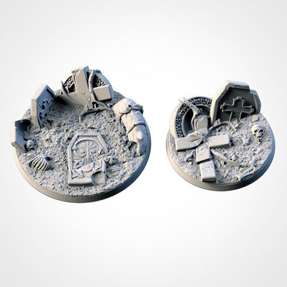 Scenic Graveyard Round Miniature Bases with Magnet Holes