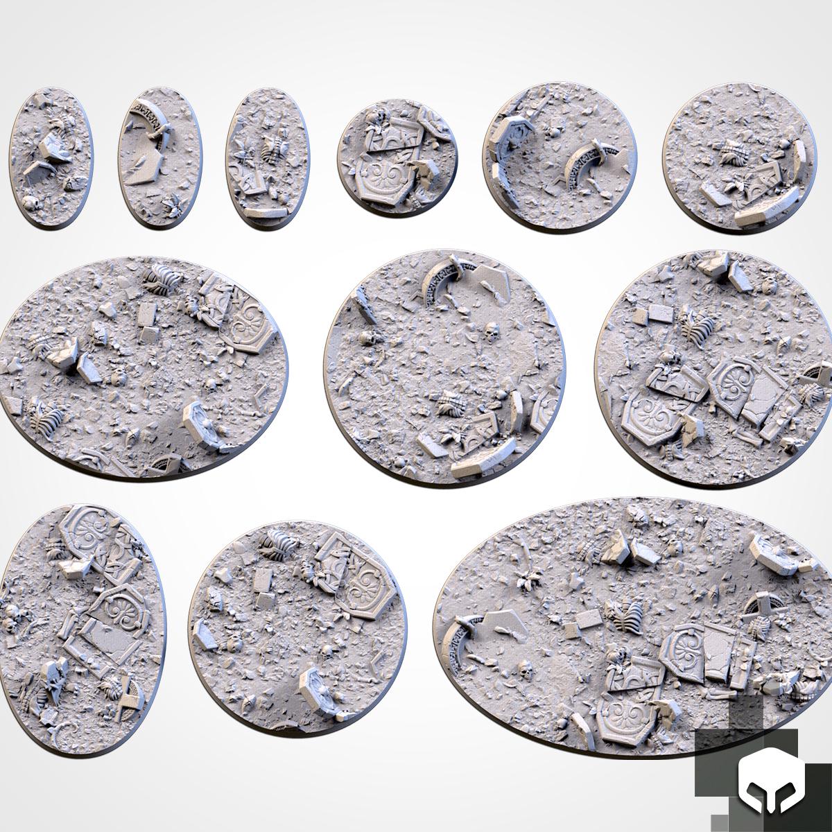 Scenic Graveyard Round Miniature Bases with Magnet Holes