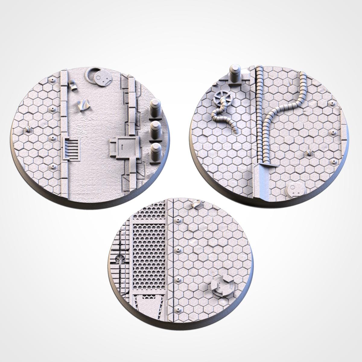 Scenic City Sci-fi Round Miniature Bases with Magnet Holes