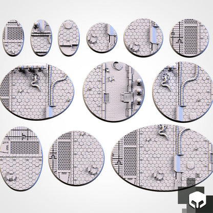 Scenic City Sci-fi Round Miniature Bases with Magnet Holes