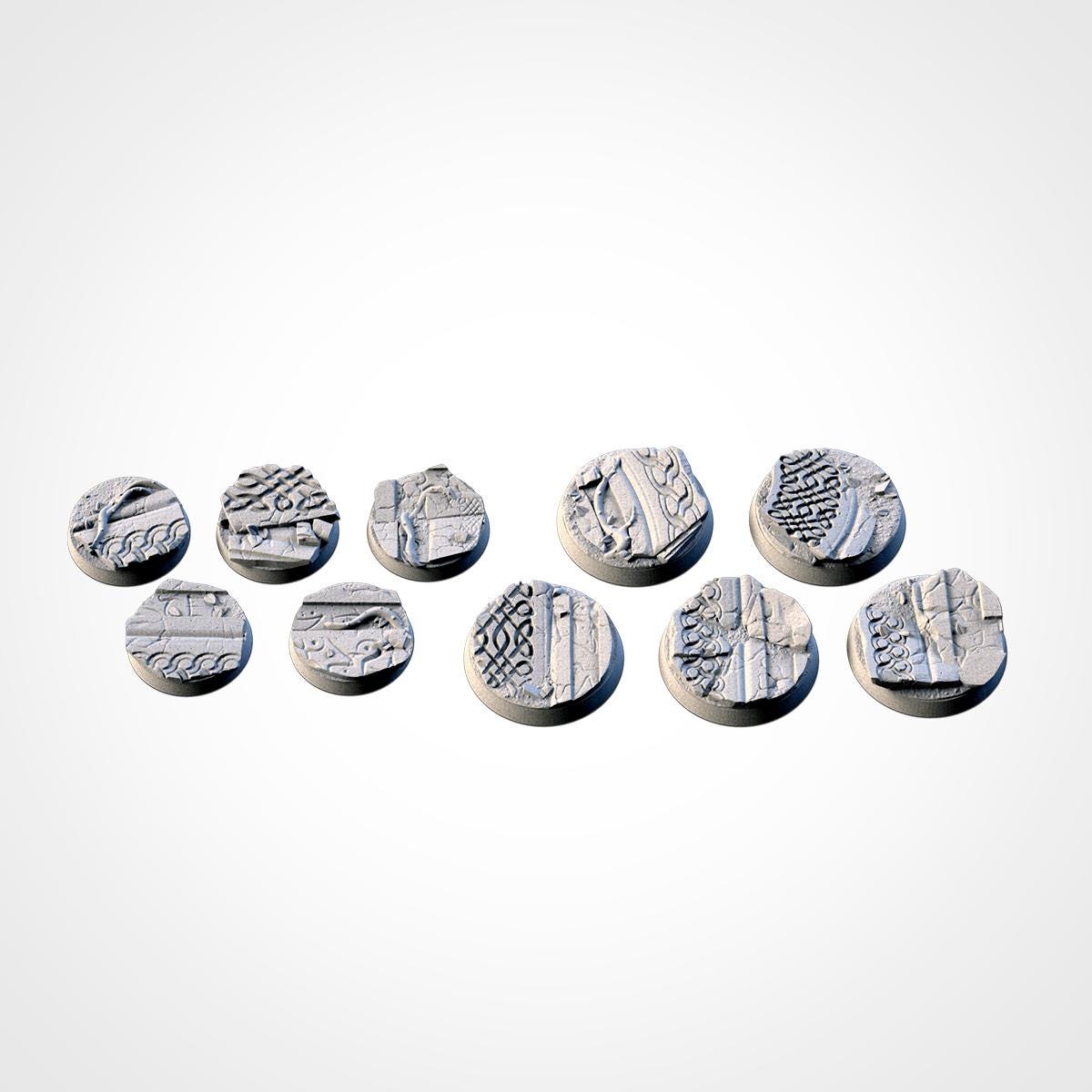 Scenic Ancestral Ruins Round Miniature Bases with Magnet Holes
