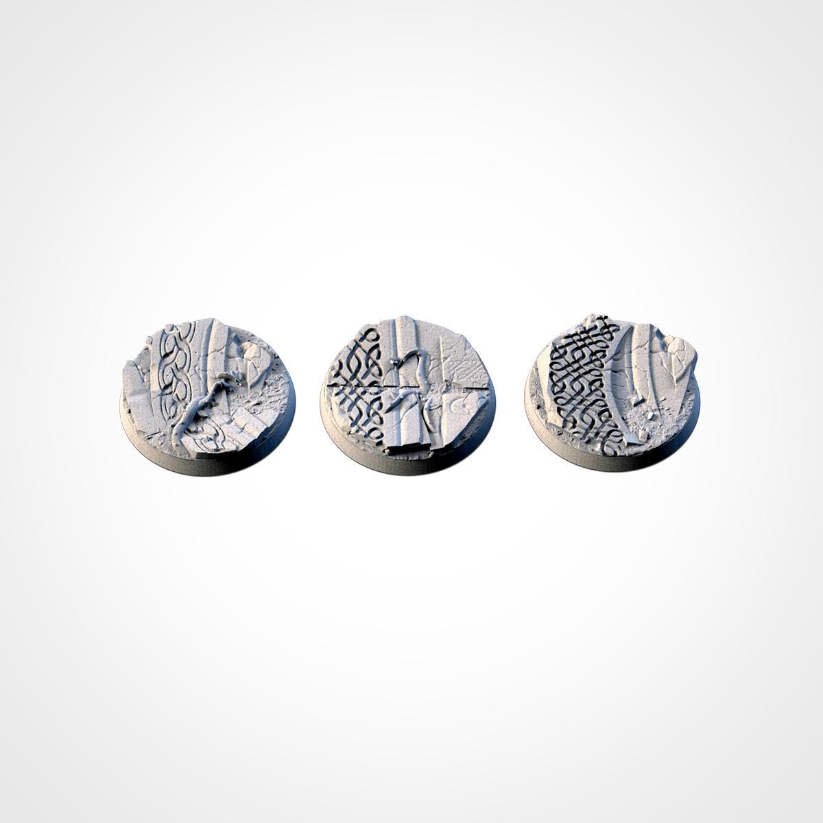 Scenic Ancestral Ruins Round Miniature Bases with Magnet Holes