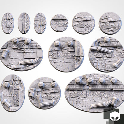 Scenic Ancestral Ruins Round Miniature Bases with Magnet Holes