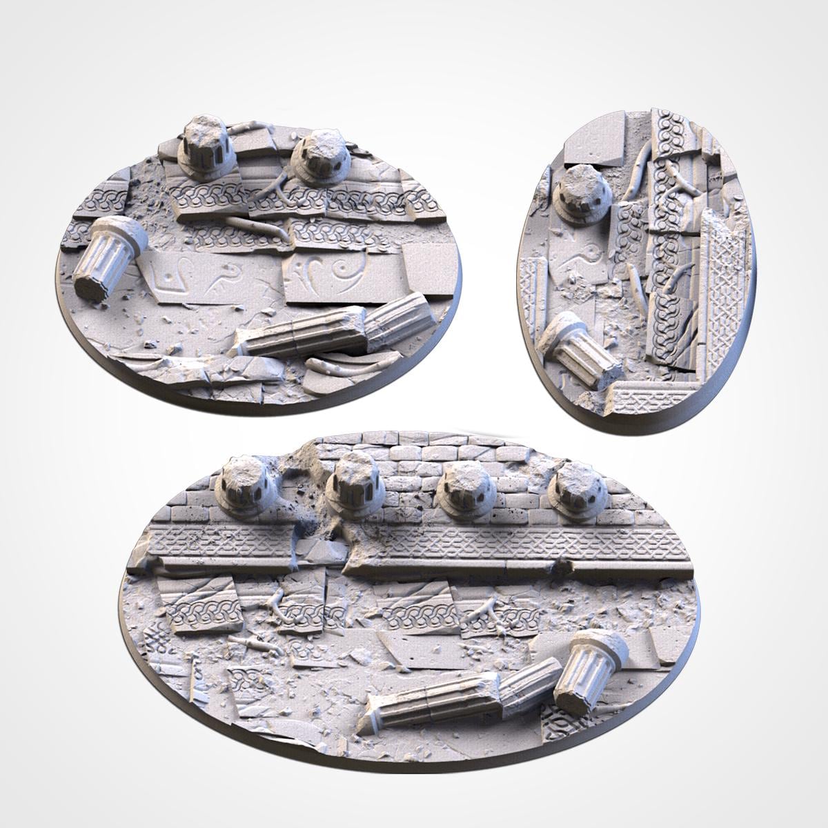 Scenic Ancestral Ruins Round Miniature Bases with Magnet Holes