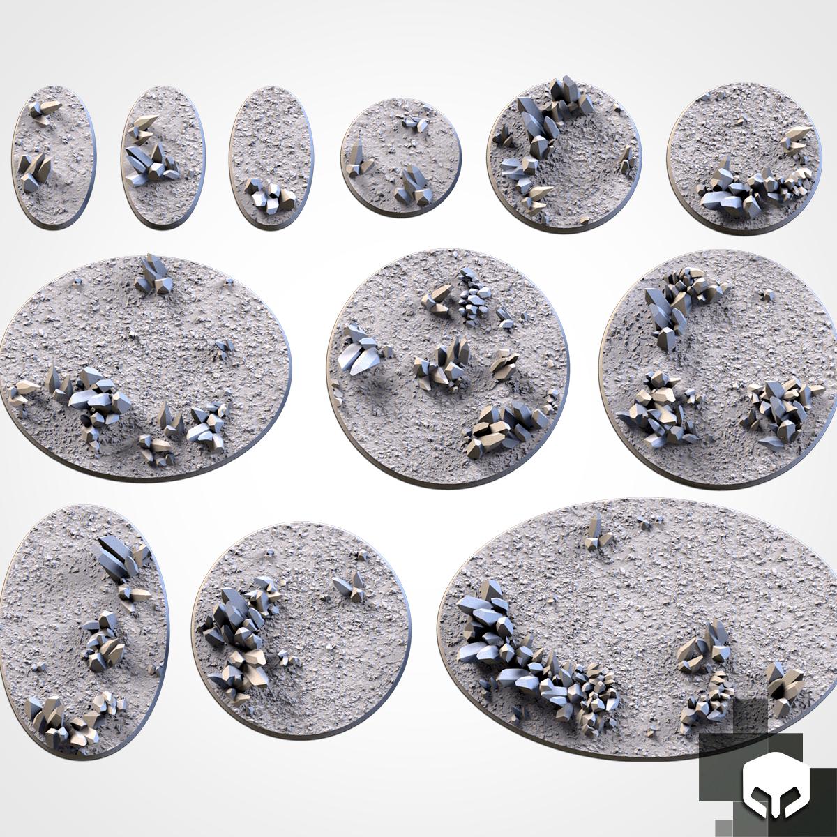 Scenic Glass Round Miniature Bases with Magnet Holes