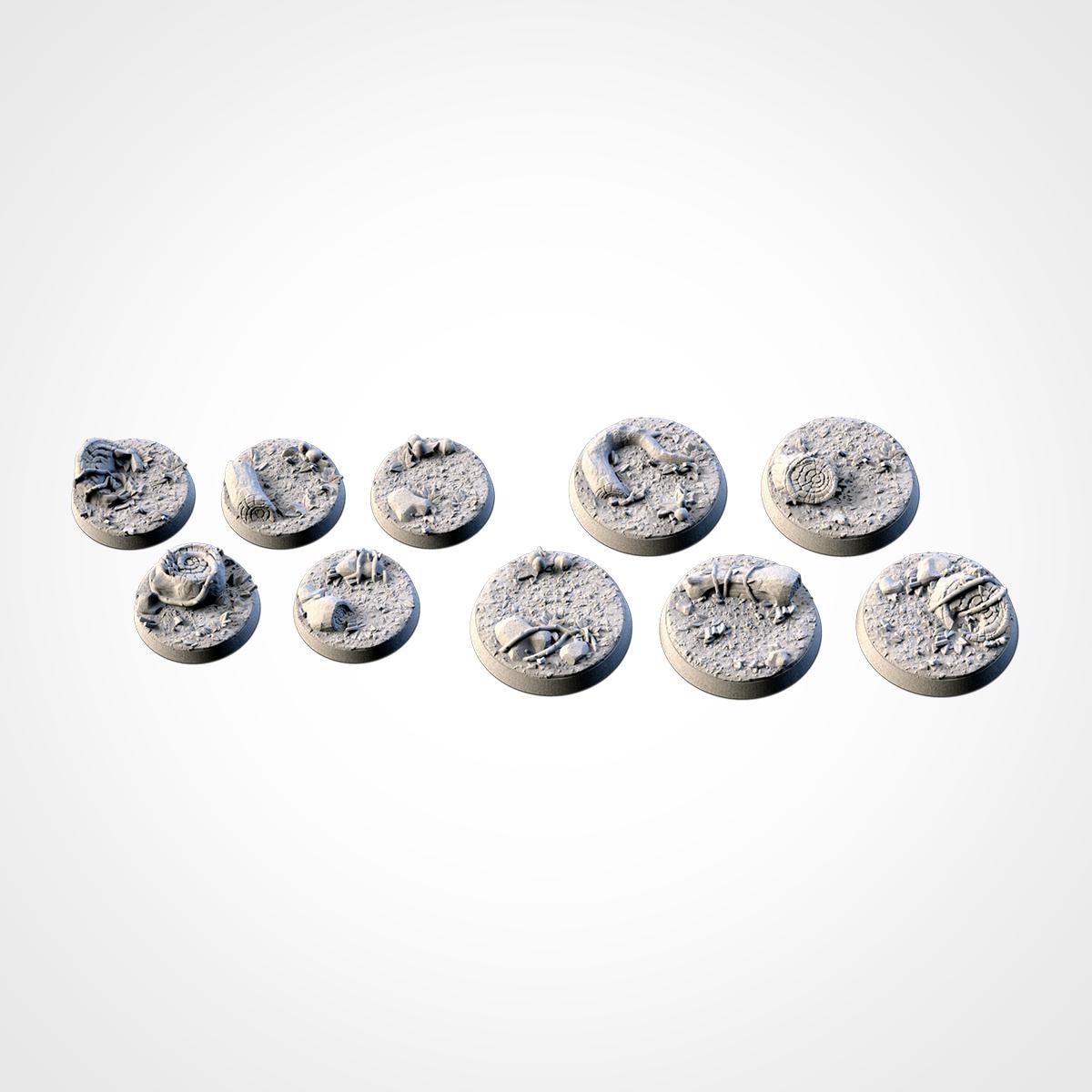 Scenic Forrest Round Miniature Bases with Magnet Holes