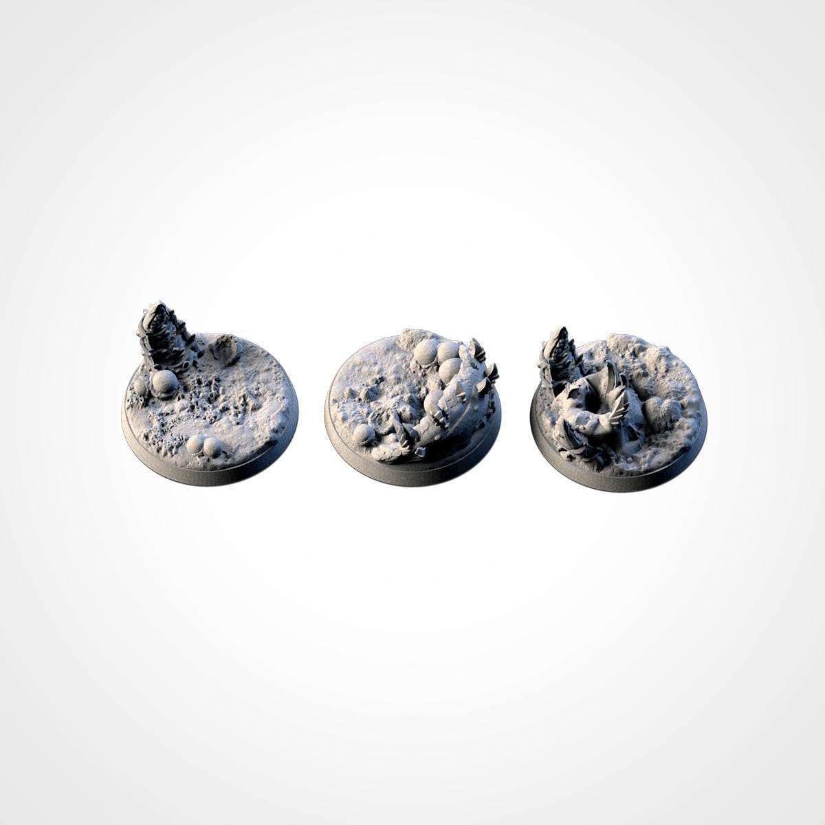 Scenic Alien Round Miniature Bases with Magnet Holes