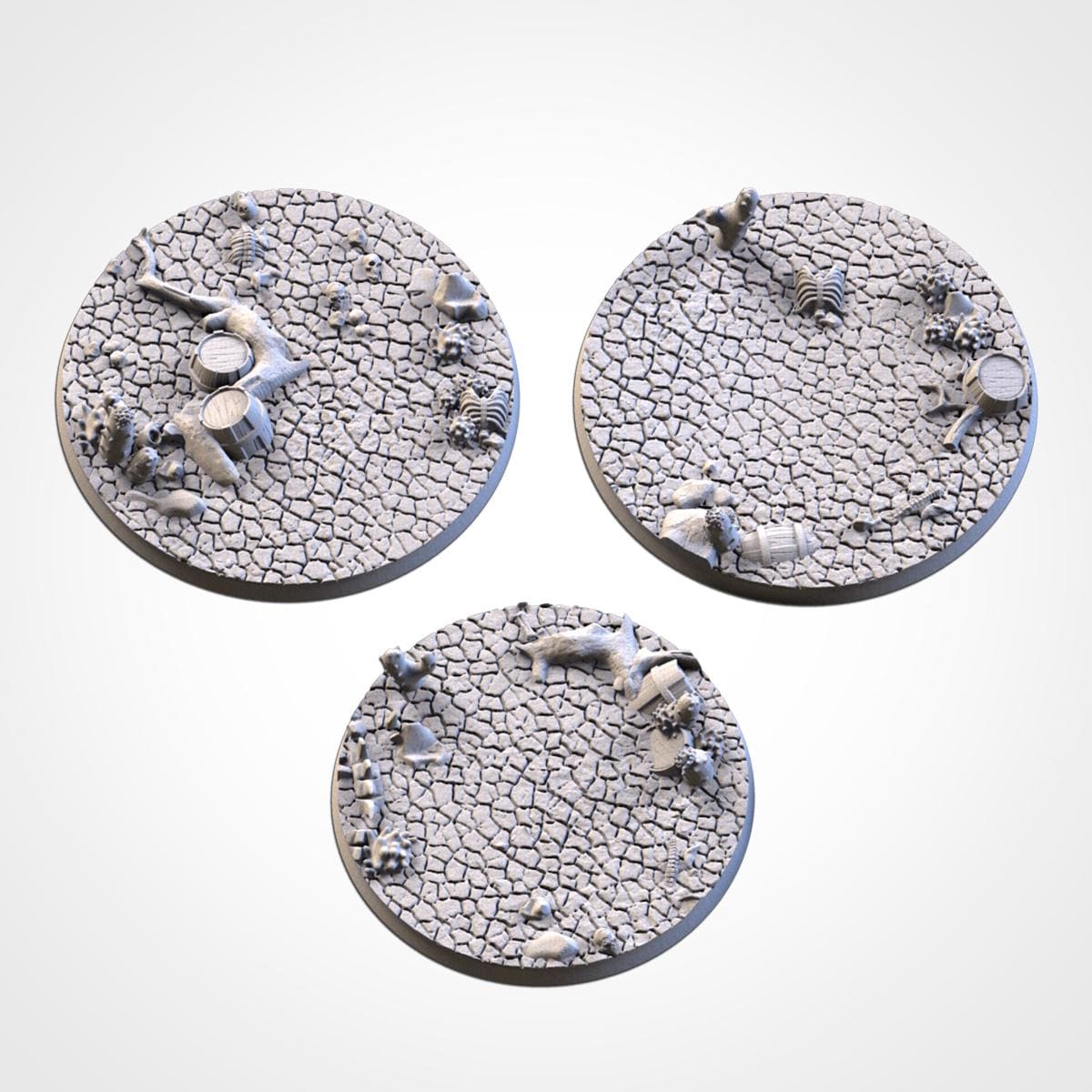 Scenic Desert Round Miniature Bases with Magnet Holes