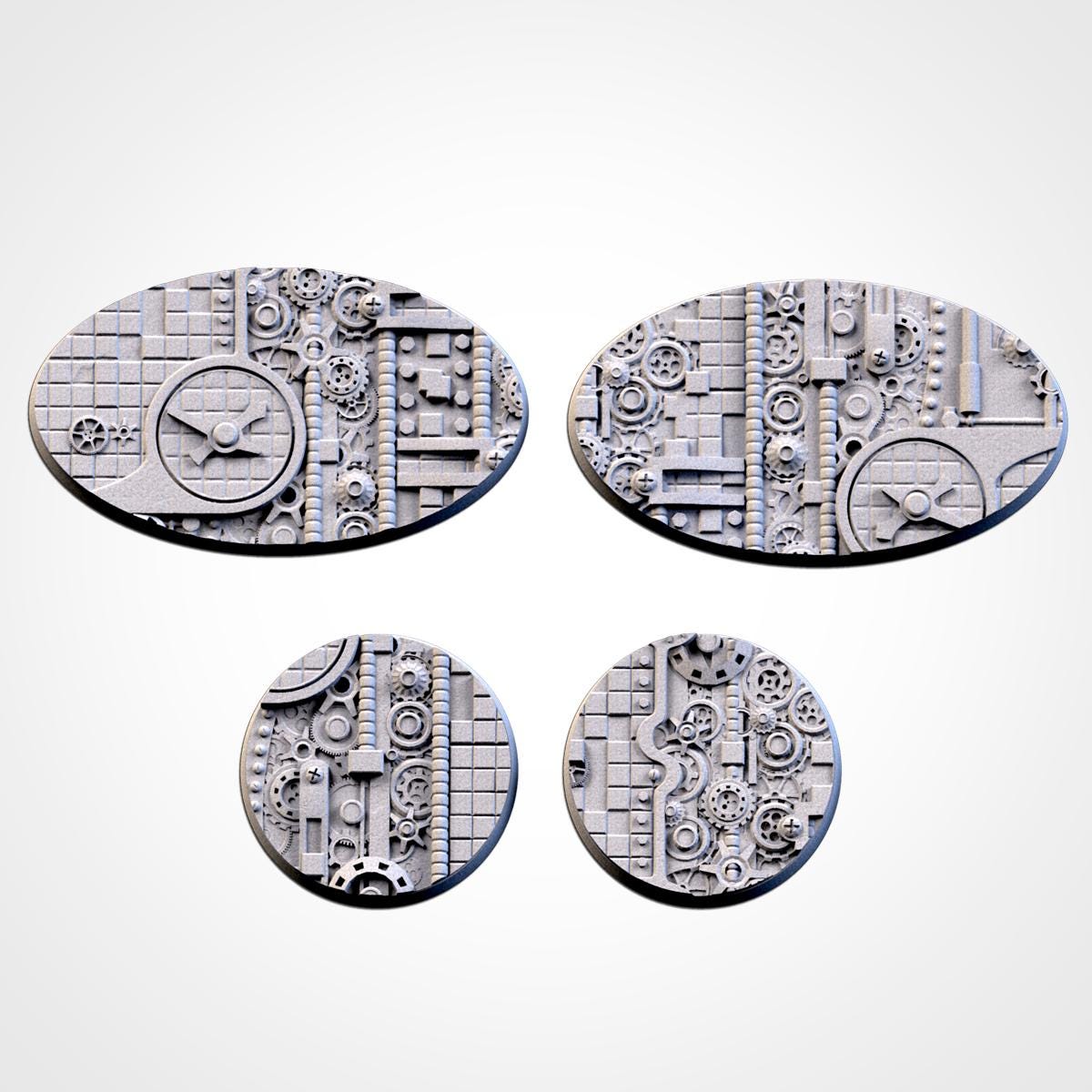 Scenic Steam Punk Round Miniature Bases with Magnet Holes
