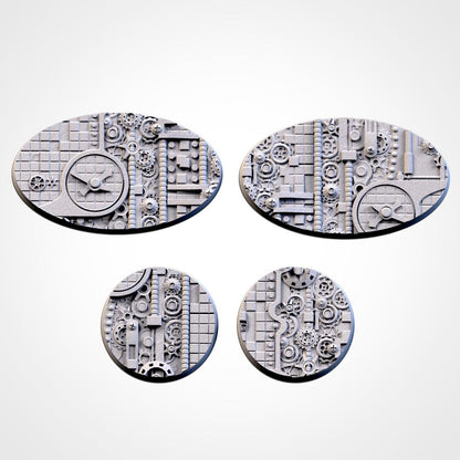 Scenic Steam Punk Round Miniature Bases with Magnet Holes