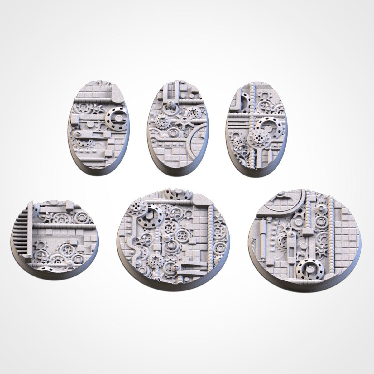 Scenic Steam Punk Round Miniature Bases with Magnet Holes