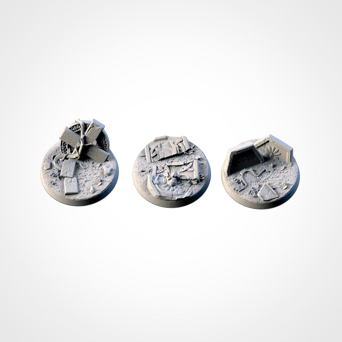 Scenic Graveyard Round Miniature Bases with Magnet Holes