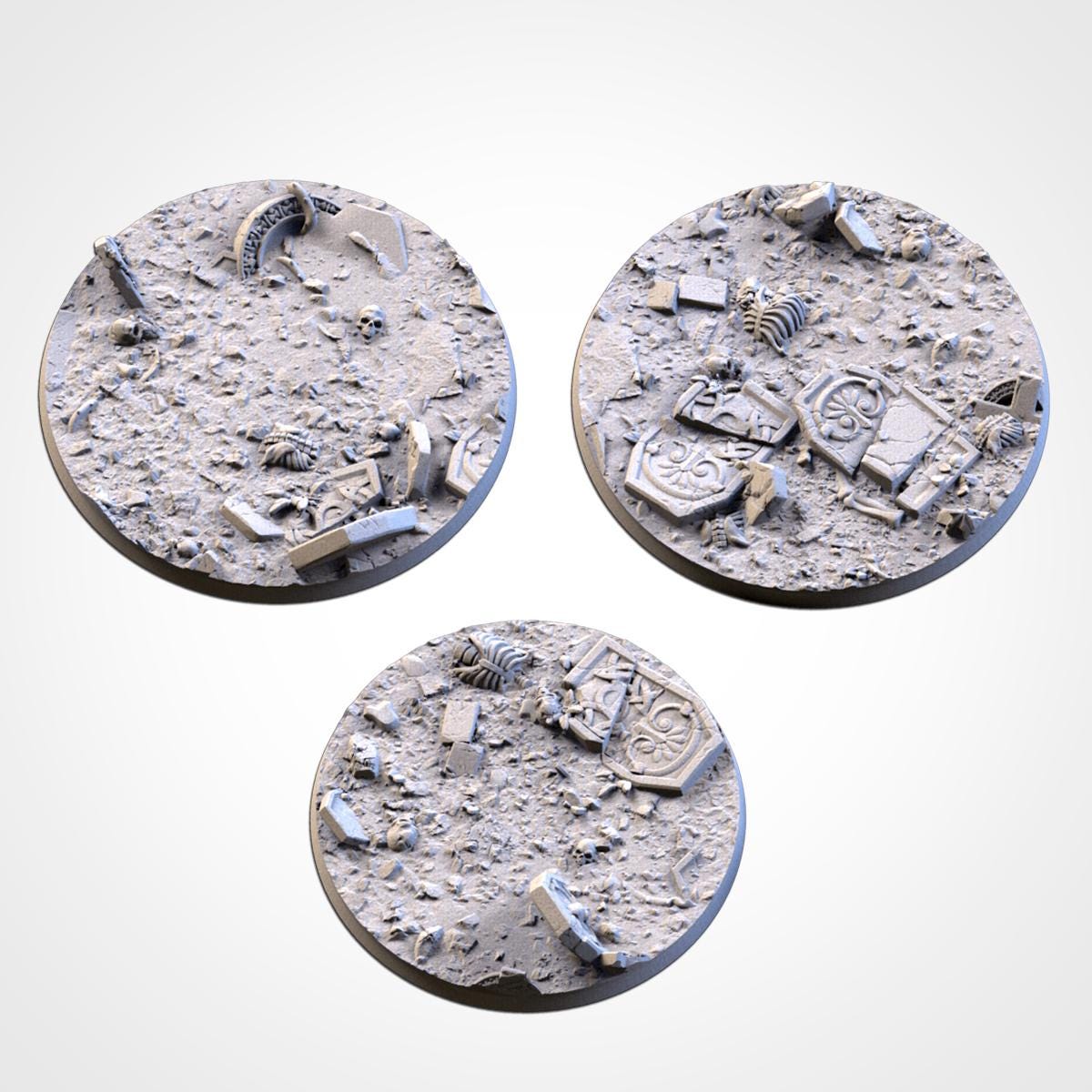 Scenic Graveyard Round Miniature Bases with Magnet Holes