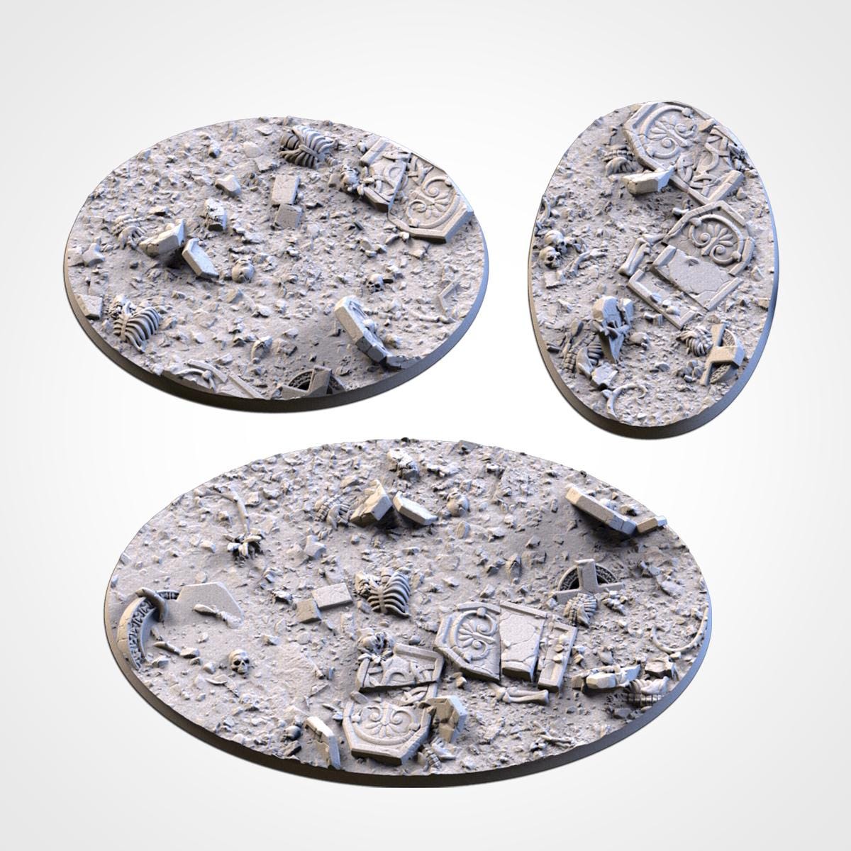 Scenic Graveyard Round Miniature Bases with Magnet Holes